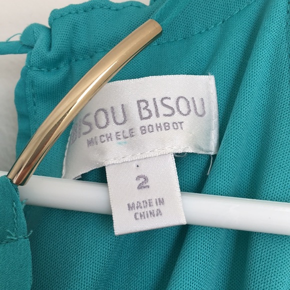 High-neck teal dress - Picture 3 of 5